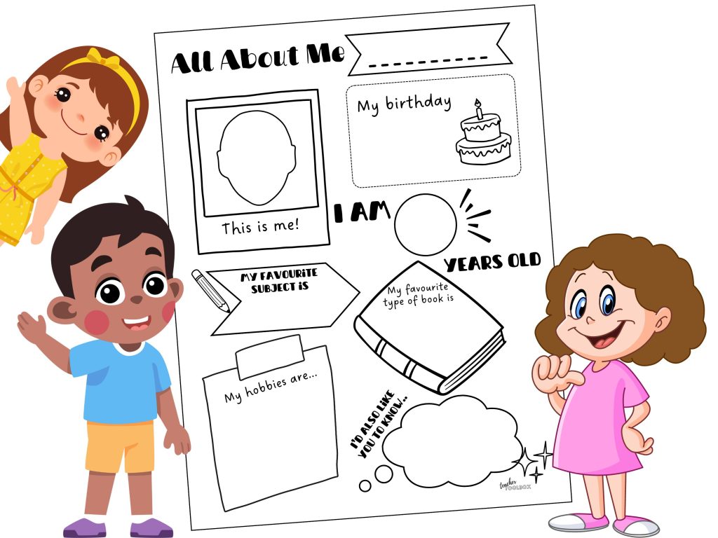 All about me activity sheet for new class